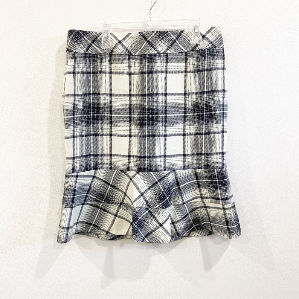 Karen Millen Plaid Skirt with Flounce